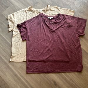 Bohme T-shirt bundle - 1NWT 1NWOT - cream and burgundy XL